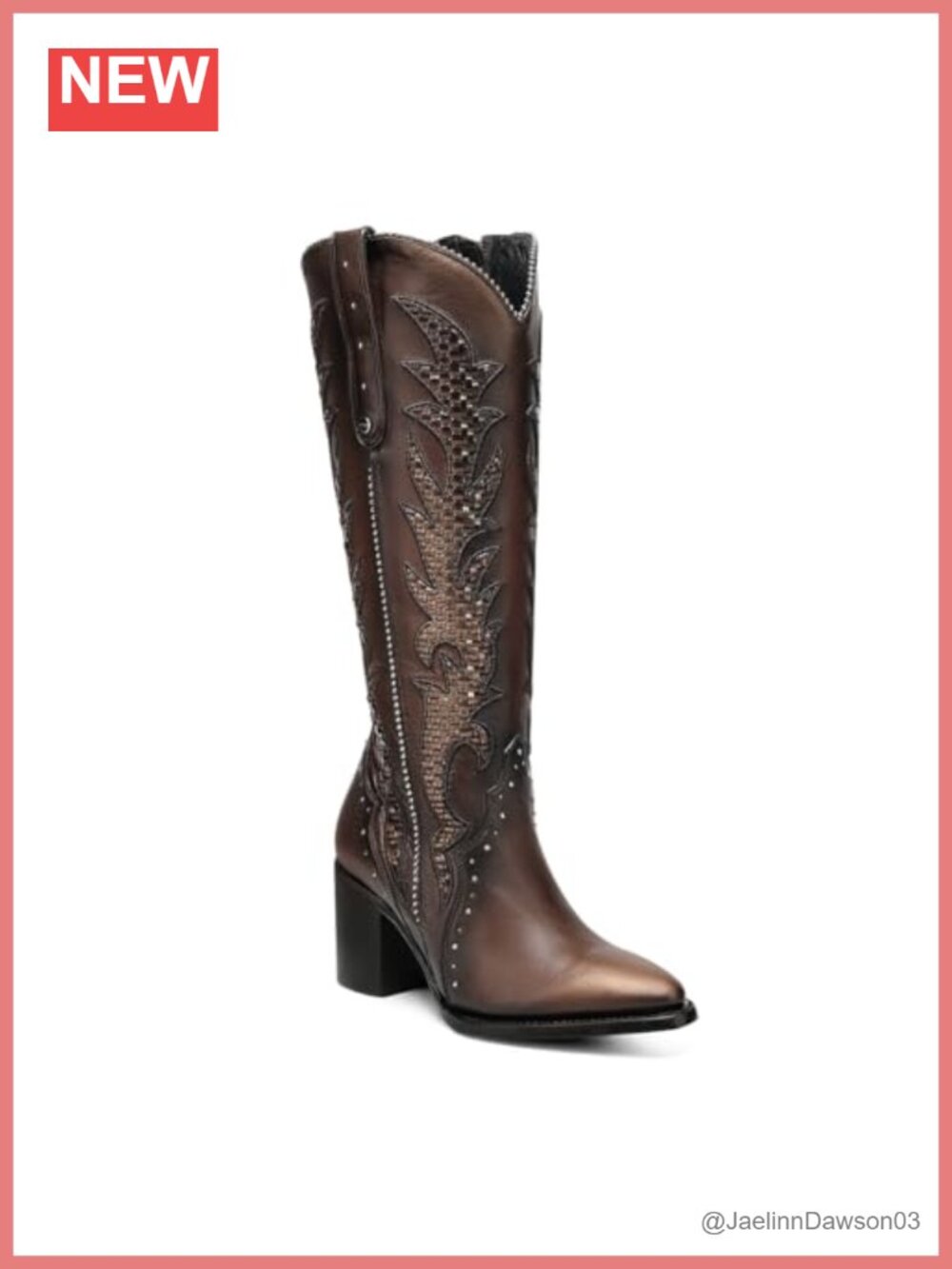 Women's Knee-High Leather Boots Pointed Toe Mid Heel